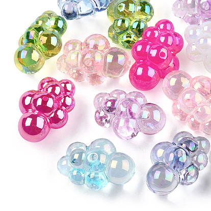 Perles acryliques transparentes, de couleur plaquée ab , nuage