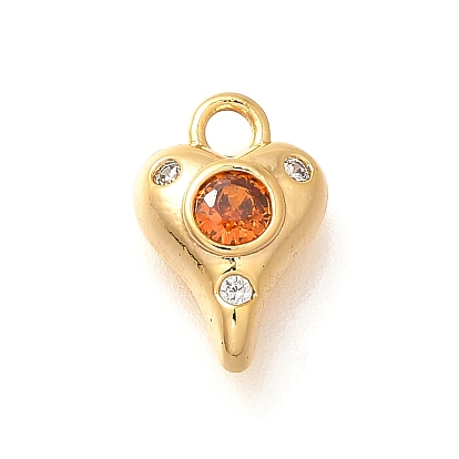 Латунные микро проложить кубического циркония подвески, сердце прелести