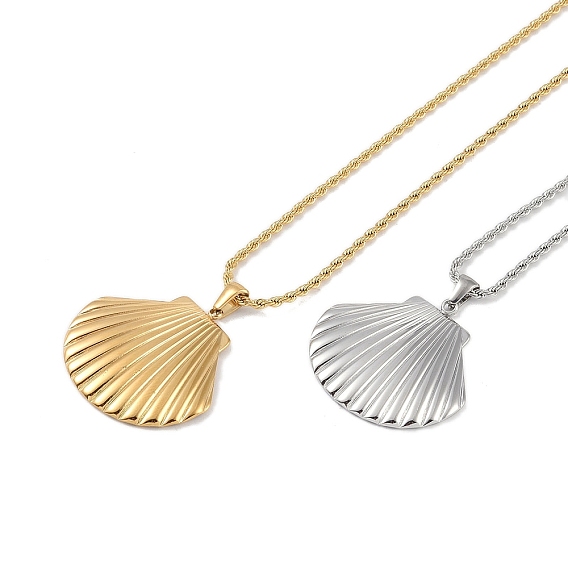 304 подвесные из нержавеющей стали ожерелья, формы раковины