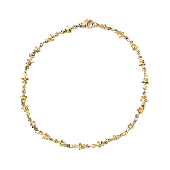 Звёздчатые 304 браслеты-цепочки из нержавеющей стали, с карабин-лобстерами 