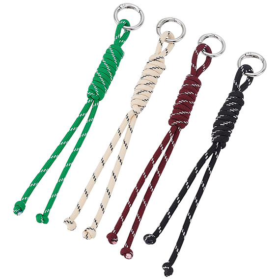 4 шт. 4 Цвета полиэстеровые подвесные украшения, с металлическими кольцами, для украшения сумки