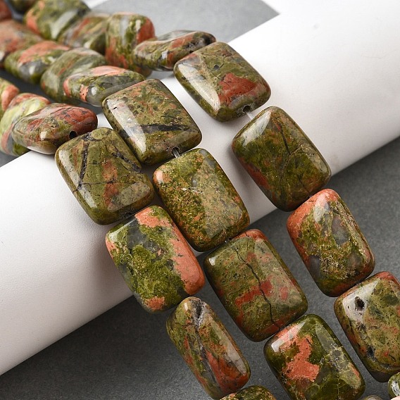 Природные Unakite бисер нитей, прямоугольные