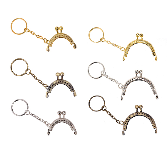Iron Purse Frame Handle, for Bag Sewing Craft Tailor Sewer, with Key Ring