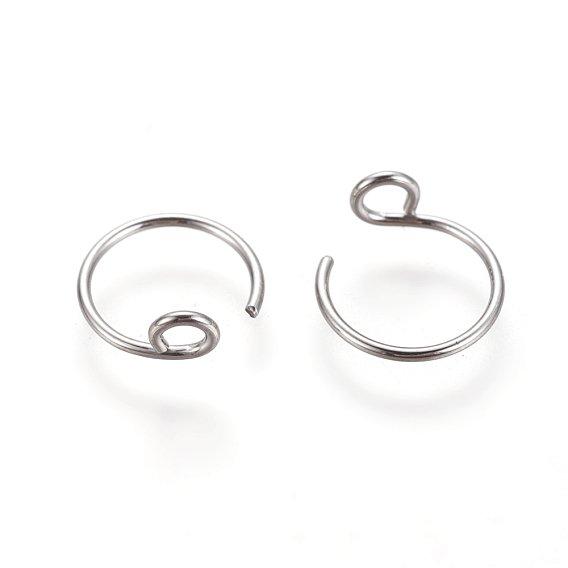 316 Surgical Stainless Steel Earring Hooks, with Horizontal Loop