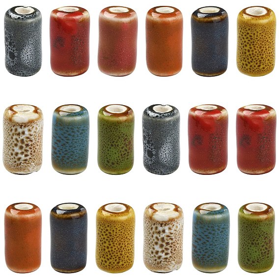 45шт 9 цвета фарфоровые бусины ручной работы, колонка, фантазии античного стекла фарфора