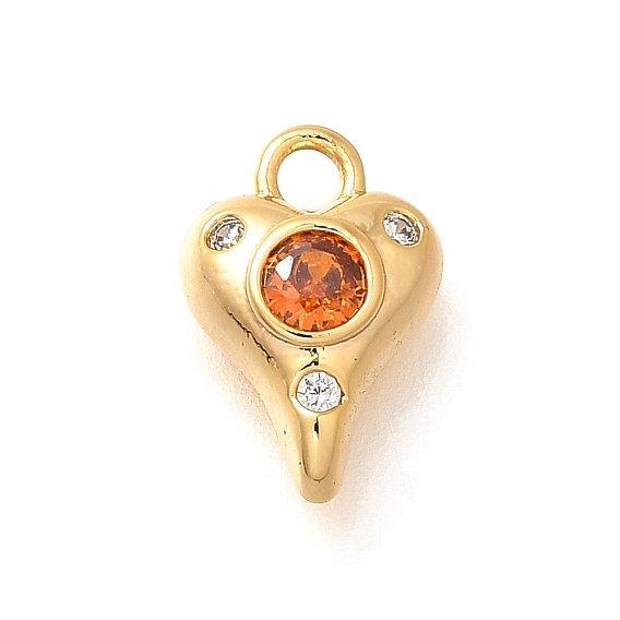 Латунные микро проложить кубического циркония подвески, сердце прелести