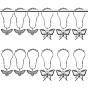 12pcs 2 style 304 anneaux de rideau de douche en acier inoxydable pour salle de bain, rouleaux à glissement facile, crochets de douche avec pendentifs en alliage, papillon