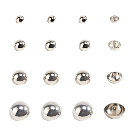 NBEADS Alloy Shank Buttons, 1-Hole, Dome/Half Round