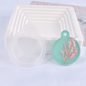 Flat Round Pendant Food Grade Silicone Molds, Resin Casting Molds, for UV Resin & Epoxy Resin Jewelry Making