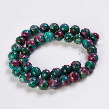 Synthetic Ruby in Zoisite Beads Strands, Round
