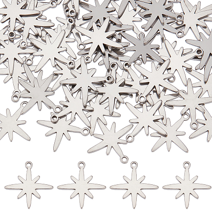 60 шт. 304 подвески из нержавеющей стали, лазерная резка, восемь звезда