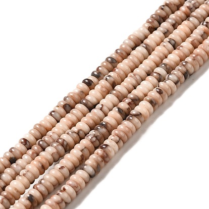 Natural Fossil Beads Strands, Rondelle