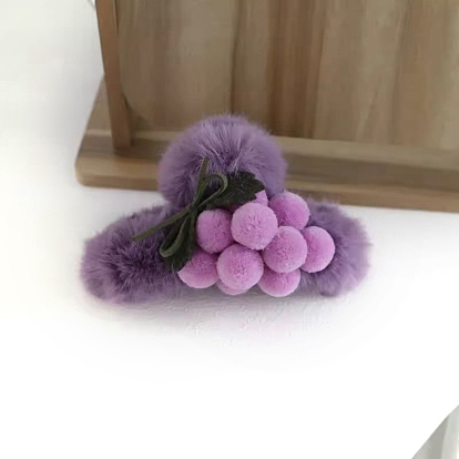 Заколки для волос с когтями из смолы, винограды, с плюшевым