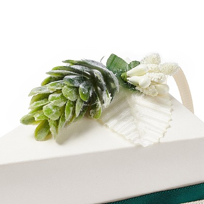 Fábrica de China Cajas de regalo de favores de dulces de boda de cartón en  forma de pastel, con flor de plástico y cinta, triángulo Producto acabado:   cm a granel en