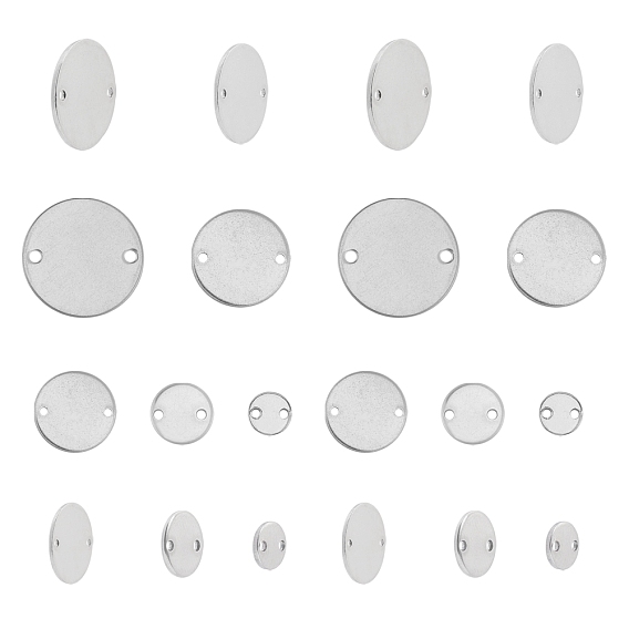 304 Stainless Steel Links Connectors, Flat Round