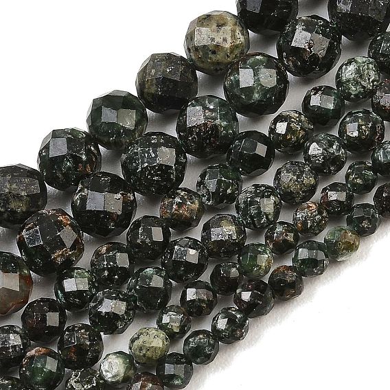 Природные SERAPHINITE нитей бисера, граненые, круглые