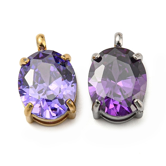 304 подвески из нержавеющей стали с микропаве из циркония, овальные