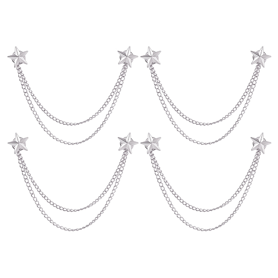 4шт. сплав подвесная цепочка брошь, звезда