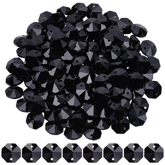 120шт. гальванические стеклянные звенья соединители, граненые, для люстры призматическая цепочка из бусин, украшение ювелирных изделий своими руками, восьмиугольник