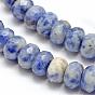 Faceted Natural Blue Spot Jasper Rondelle Beads Strands, 8x5mm, Hole: 1mm, about 76pcs/strand, 15.2 inch