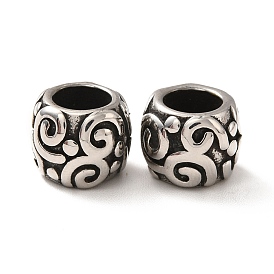 316 Surgical Stainless Steel European Beads, Large Hole Beads, Rondelle