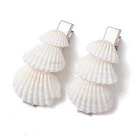 Sea Shell with Iron Alligator Hair Clip Findings, Hair Accessories for Women