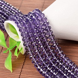 К 9 стекло, граненое стекло k9, имитация австрийского хрусталя плоские круглые бусины нити, класс AAA, 8x5 мм, отверстие : 1 мм, около 68 шт / нитка, 14.17 дюйм