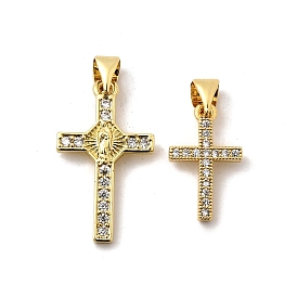 Латунные микро проложить кубического циркония подвески, крестик, без свинца и без кадмия, долговечный