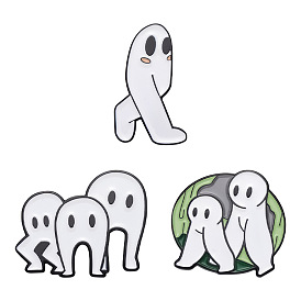 Funny Ghost Leg Brooch for Halloween, Alloy Enamel Pins, Gift Versatile Clothing Accessories Badge