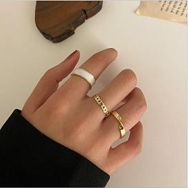 Fashionable Retro Japanese-style Luxury Ring Set - Minimalist, Unique, High-end, Cool, Subtle.