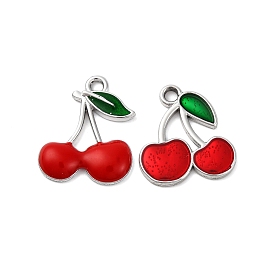 Подвески из вишневого сплава, с эмалью, платина