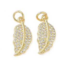 Латунные микропаве прозрачные кубические циркониевые подвески, лист прелести