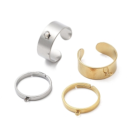 304 Stainless Steel Finger Ring Settings, Loop Ring Base