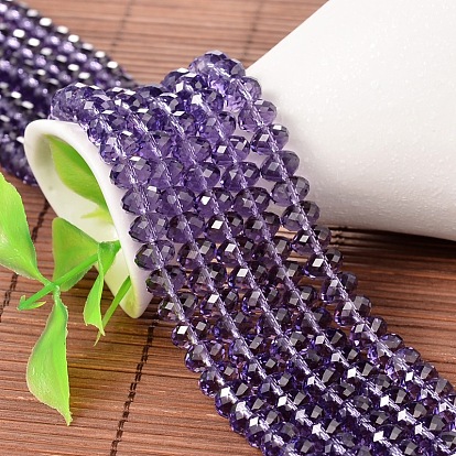 К 9 стекло, граненое стекло k9, имитация австрийского хрусталя плоские круглые бусины нити, класс AAA, 8x5 мм, отверстие : 1 мм, около 68 шт / нитка, 14.17 дюйм