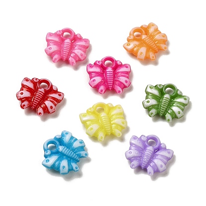 Opaque Acrylic Pendants, Craft Style, Butterfly