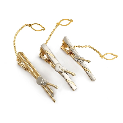 3шт 3 стили гитара латунные зажимы для галстука с цепочкой