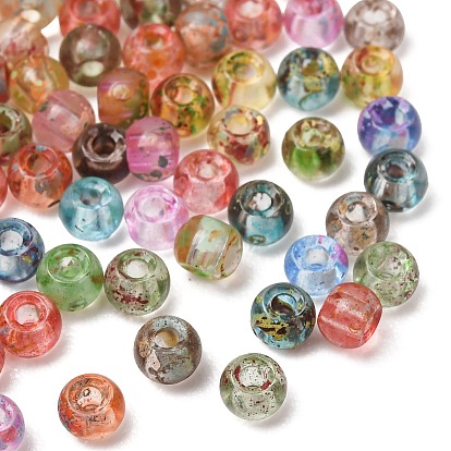Picasso Transparent Glass Seed Beads, Rondelle