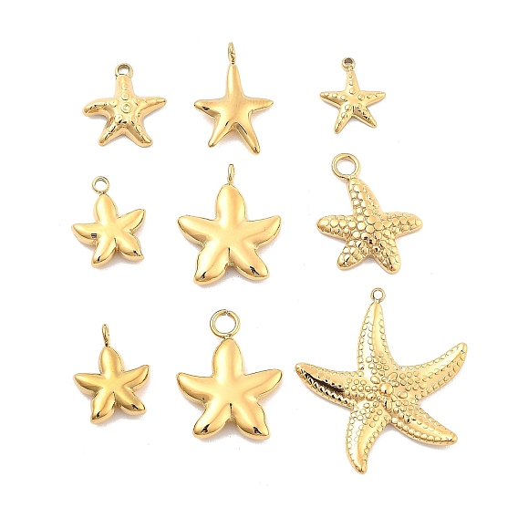 Ионное покрытие (ip) 304 подвески из нержавеющей стали, морская звезда