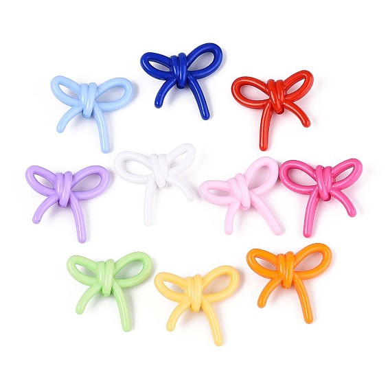 Непрозрачные акриловые бусины, бантом