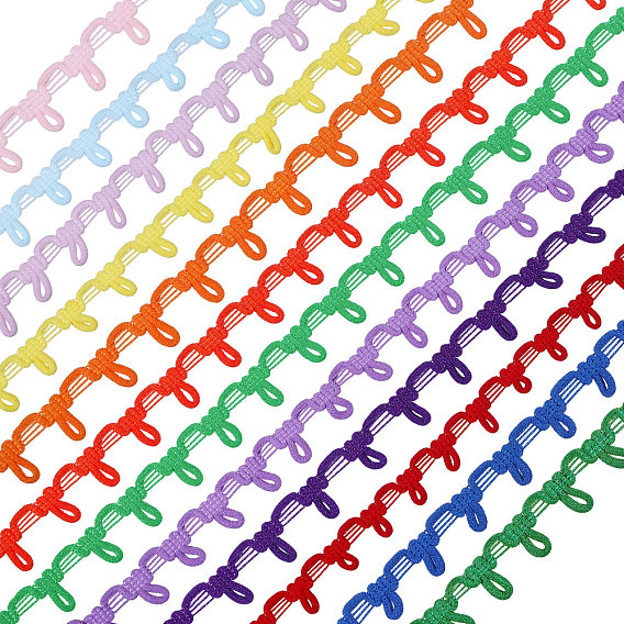 60 ярды 12 цвета полиэстеровая эластичная лента, с 2 картонной демонстрационной карточкой для аксессуаров к одежде, украшение подарка