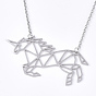 201 подвесные из нержавеющей стали ожерелья, с кабельными цепями, единорог