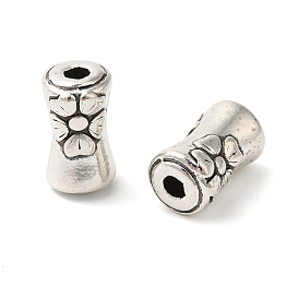 Tibetan Style Alloy Beads, Column with Flower