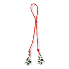 Christmas Tree Alloy Enamel Pendant Decorations, Nylon Thread Hanging Ornaments