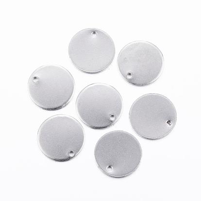 201 Stainless Steel Stamping Blank Tag Pendants, Flat Round