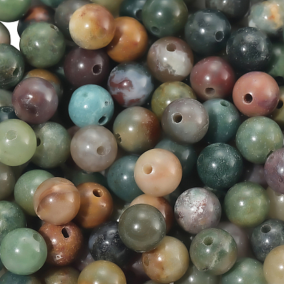 120шт. натуральные индийские бусины из агата, круглые