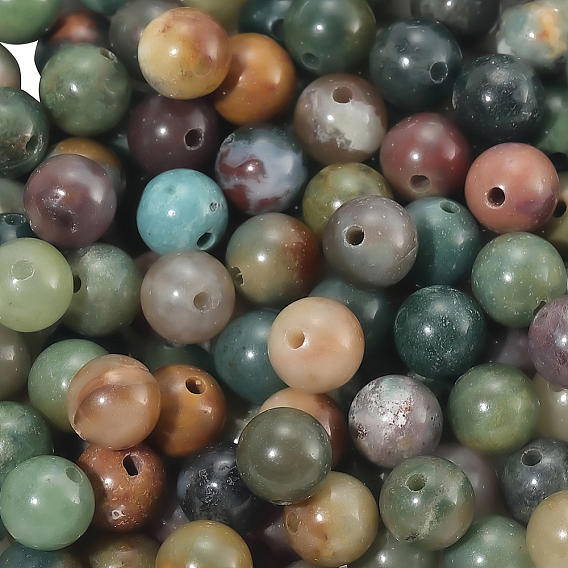 120шт. натуральные индийские бусины из агата, круглые