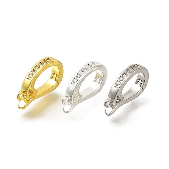 Покрытие стойки латунь микро паве прозрачный кубический цирконий усилитель укороченные поручни, долговечный, без свинца и без кадмия, овальные