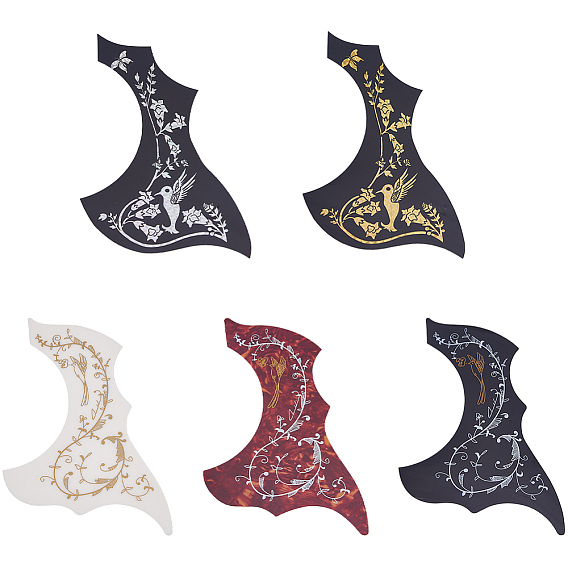 5шт. 5 виды пластиковых наклеек с изображениями для украшения грифа гитары