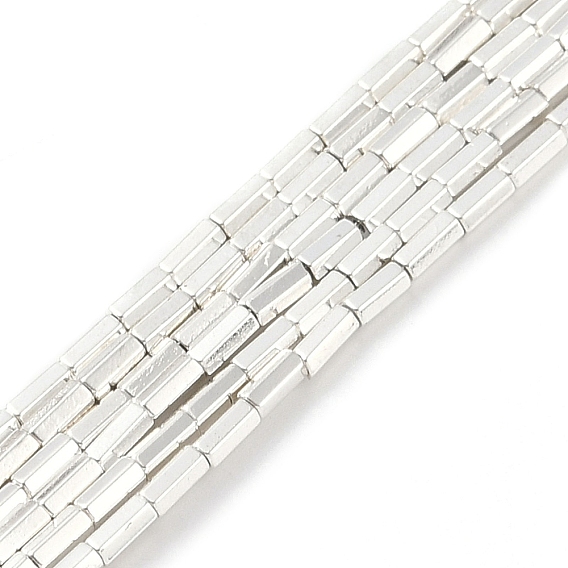 Electroplated Synthetic Non-Magnetic Hematite Beads Strands, Hexagonal Prism