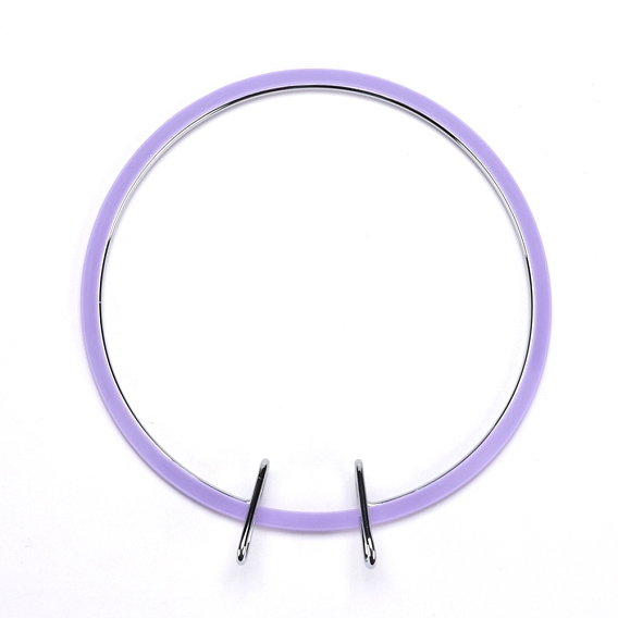 Ring Embroidery Plastic Hoops, with Iron Clasp